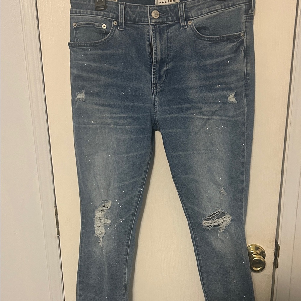 PacSun Light Blue Distressed Skinny Jeans